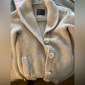 American Eagle Outfitters Womens White Knit Button Up Cardigan Sweater Jacket